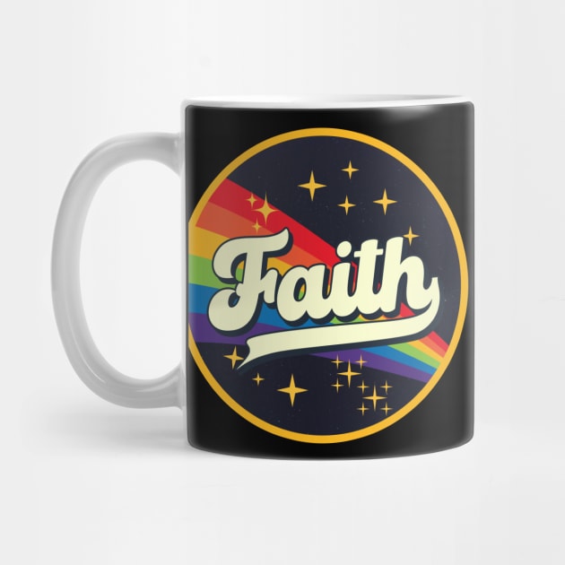 Faith // Rainbow In Space Vintage Style by LMW Art